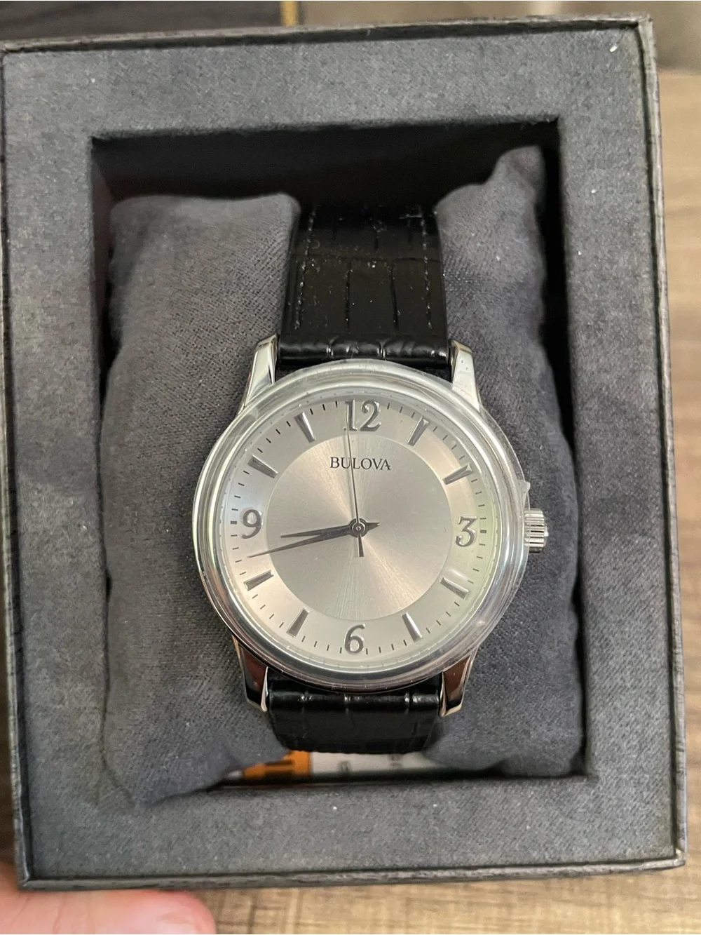 New in Box Bulova Men's Corporate Collection Quartz Watch (96A28) - Silver Dial